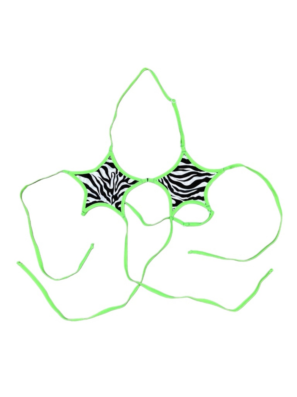 Neon Green Zebra Micro Bikini Top